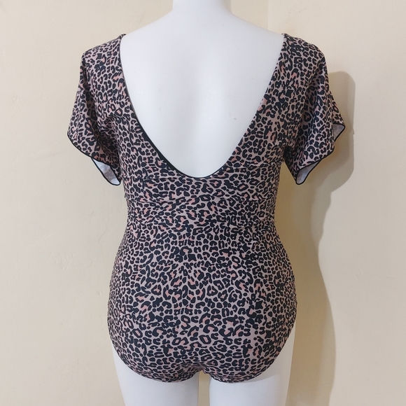 Byinns Leopard Cheetah Animal Print One Piece Swimsuit Bathing Suit XL - Picture 4 of 10